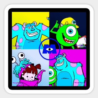 monsters inc pop art quad Sticker